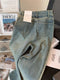 Chic Draped Wide-leg Cotton Jeans