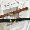 Pearl Round Pin Buckle Belt