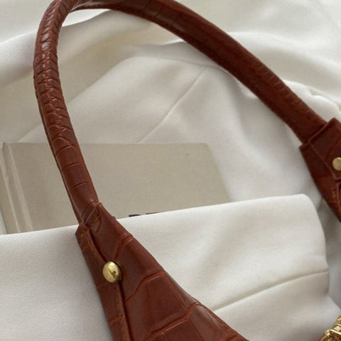 Solid Glossy Patent Leather Handbag