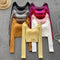 U-neck Backless Solid Color Shirt