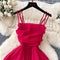 Fairy Pleated Red Slip Dress