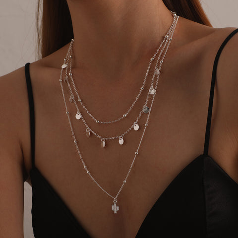 Cactus Pendant Multi-Layered Necklace
