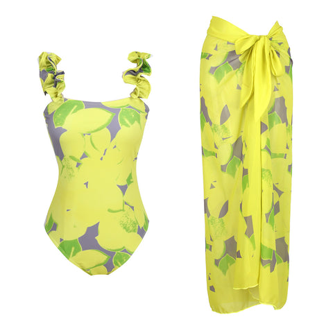 Floral One-piece Swimwear&Skirt Mori 2Pcs