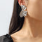 Scalloped Metal Ginkgo Biloba Earrings