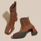 Vintage Woolen-cuff Patchwork Western Boots