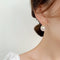 Rhinestone Studded Pearl Silver Earrings