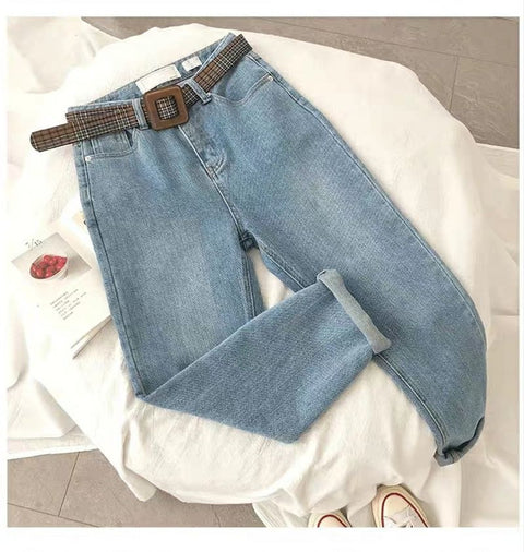 Niche Straight-leg Cropped Harem Jeans