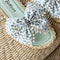 Sweet Green Big Bow Slippers