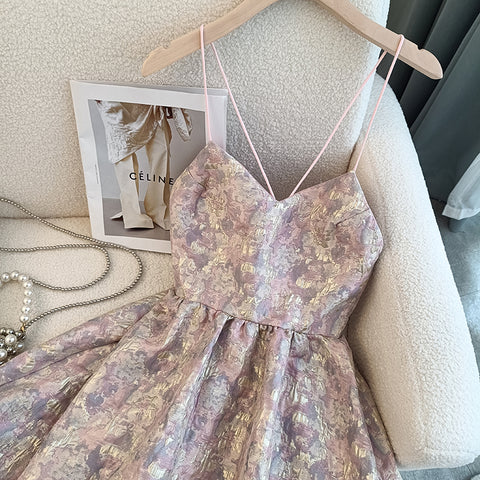 Premium Backless Floral Slip Dress