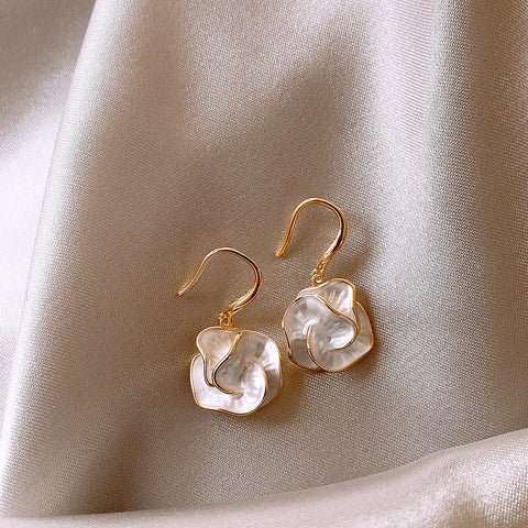 Unique Design Camellia Flower Earrings