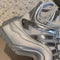 Metalized Silver Chunky Board Sneakers