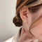 Geometric Double Rhinestone Stud Earrings