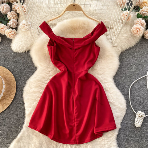 Sexy A-line Solid Color Party Dress