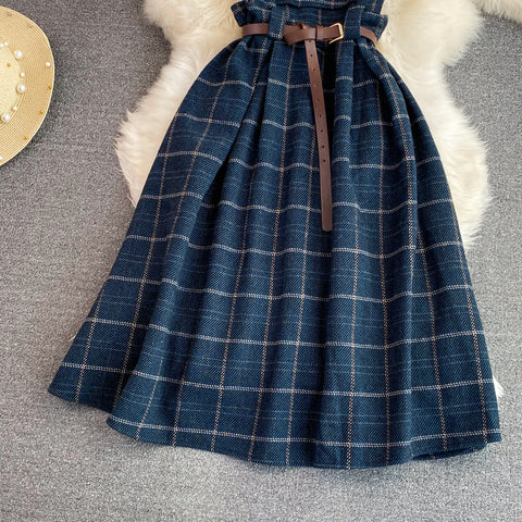 Vintage Plaid Tweed Slip Dress