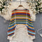 Colourful Striped Hollowed Fringed Knitwear