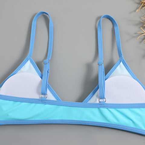 Simple Design Color Blocking Bikini