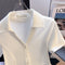 Chic Polo Collar Short-sleeve Shirt