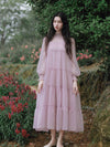 Fairy Purple Flowy Layered Mesh Dress