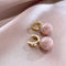Pink Faux Pearl Copper Earrings
