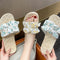 Floral Ruffled Ribbon Slippers