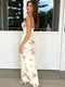 Elegant H-line Floral Slip Dress