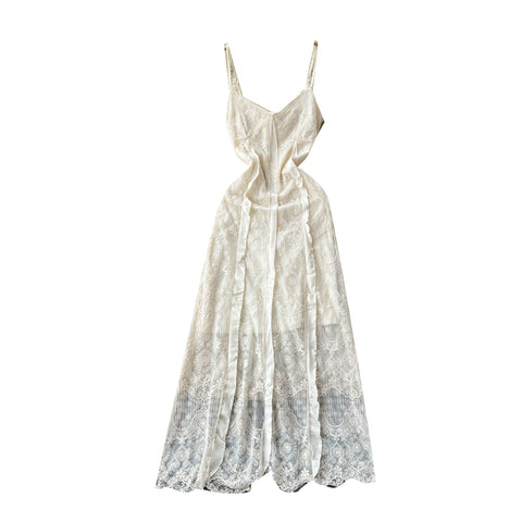 Mori Embroidery Lace Slip Dress