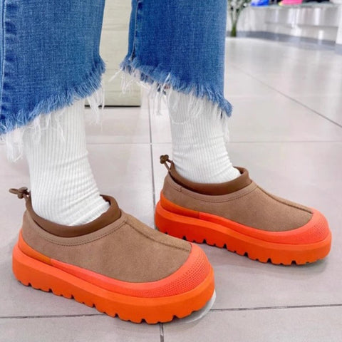Niche Color Blocking Chunky Frosted Shoes