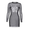 See-through Knitted Black Mesh Dress