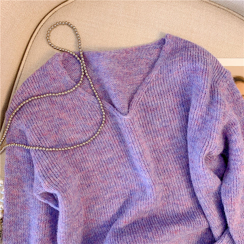 Elegant V-neck Soft Chunky Sweater