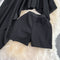 Asymmetric Top&Shorts Black 2Pcs
