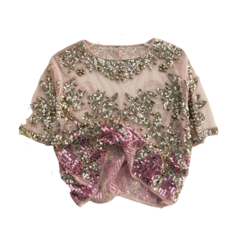 Chic Embroidered Beaded Sequin Shirt