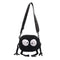 Black Furry Doll Canvas Crossbody Bag