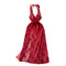 Hollowed Lace-up Red Halter Dress