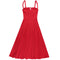 French Style Lace-up Red Slip Dress