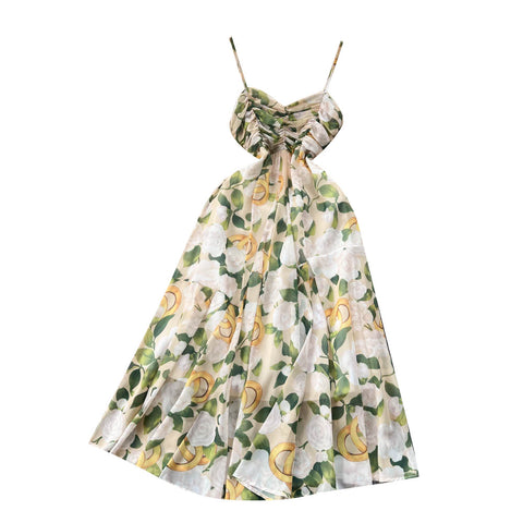 Floral Printed Chiffon Slip Dress