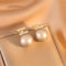 Rhinestone Studded Pearl Silver Earrings