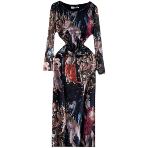 Round Neck Floral Printed Dress
