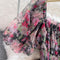 Vintage Square Collar Floral Puffy Dress