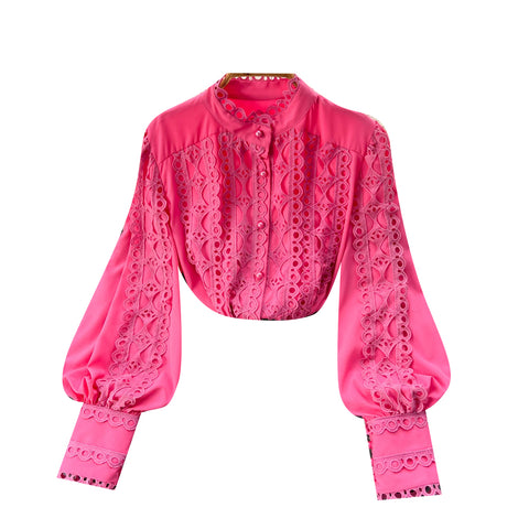 Niche Crochet Long-sleeve Shirt
