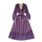 V-neck Purple Jacquard Lace Dress