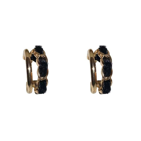 Double Layers Alloy&Leather Earrings