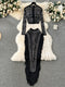 Rhinestone Studded Top&Tassel Skirt 2Pcs