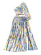 One-shoulder Slant Neckline Floral Dress