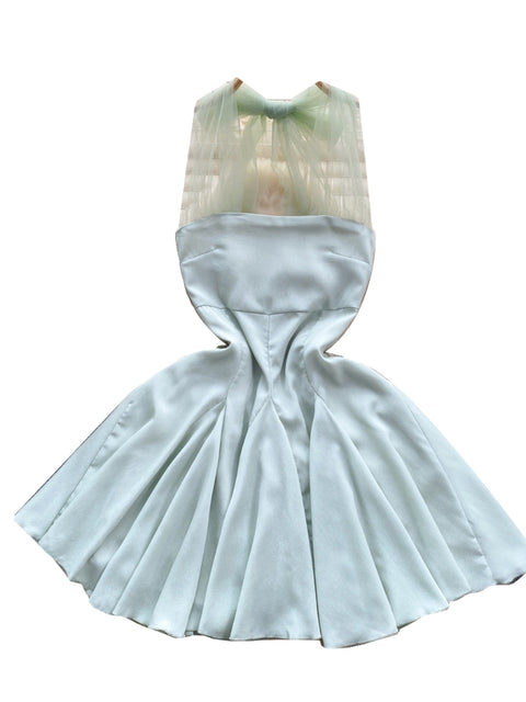 Fairy Sleeveless Mesh Patchwork Halter Dress