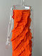 Orange Ruffled Chiffon Slip Dress