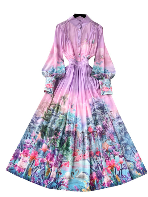 Courtly Stretchy Floral Chiffon Dress