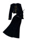 Slip Dress&Blazer Black Velvet 2Pcs