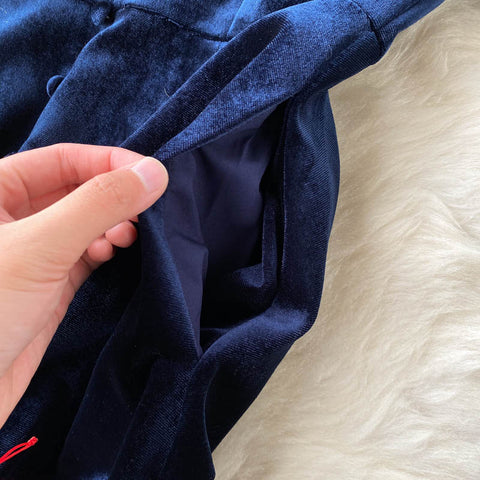 Courtly Flared Sleeve Velvet Dress