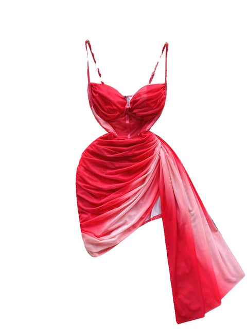 Irregular Design Gradient Tie-dye Slip Dress