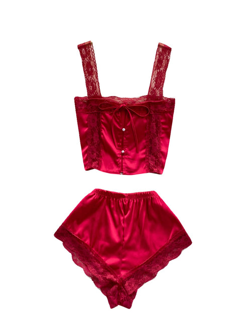 High-end Lace Camisole&Shorts Lingerie 2Pcs